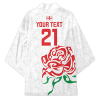 Custom Women Rugby England Kimono Red Roses Energy Never Stops - Wonder Print Shop