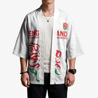 Custom Women Rugby England Kimono Red Roses Energy Never Stops - Wonder Print Shop