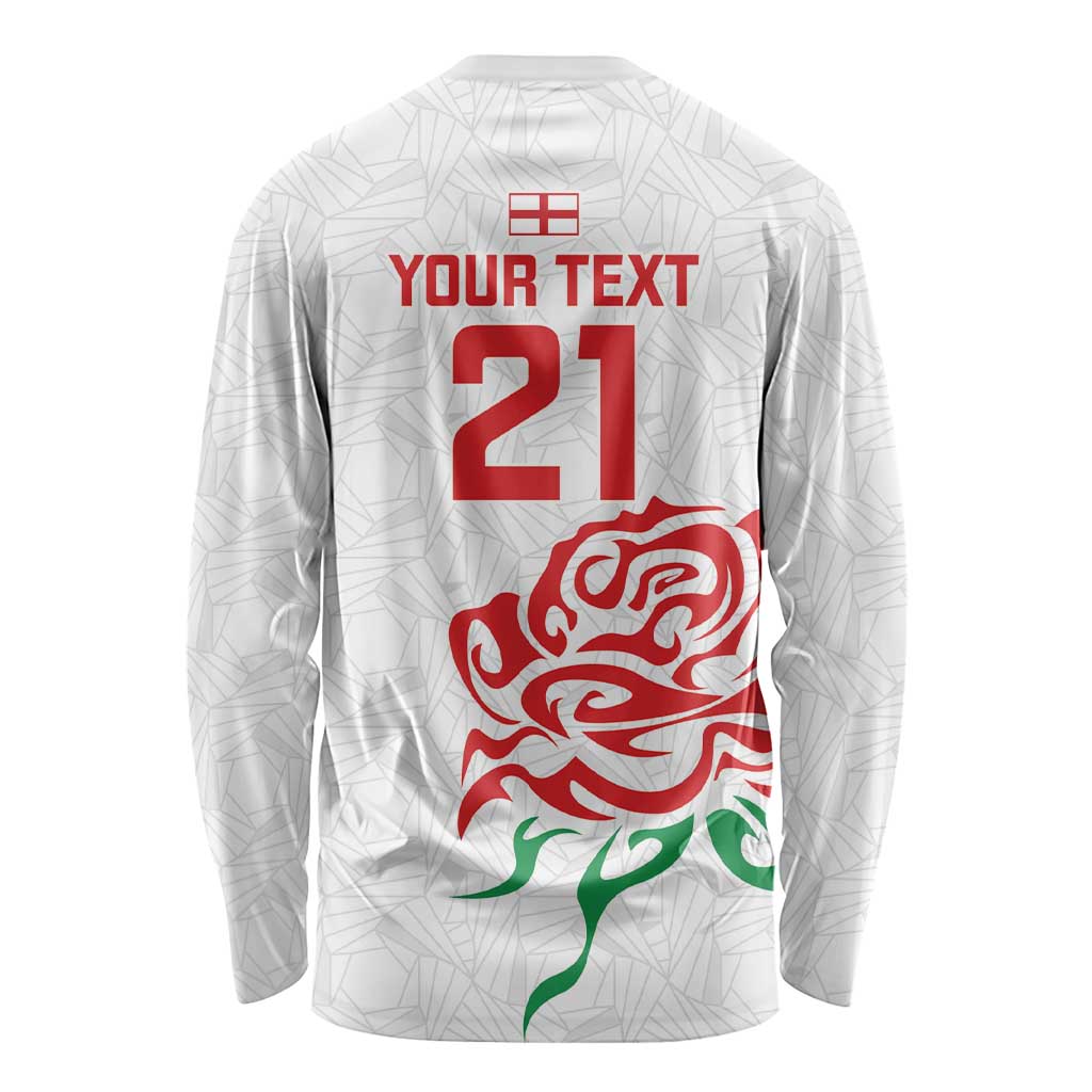 Custom Women Rugby England Long Sleeve Shirt Red Roses Energy Never Stops - Wonder Print Shop