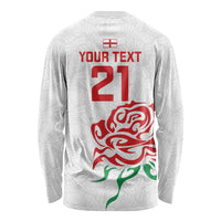 Custom Women Rugby England Long Sleeve Shirt Red Roses Energy Never Stops - Wonder Print Shop