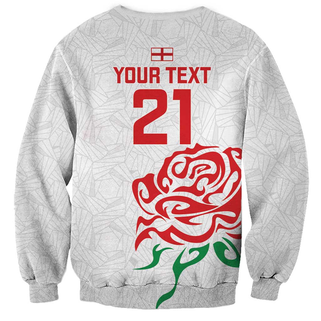 Custom Women Rugby England Sweatshirt Red Roses Energy Never Stops - Wonder Print Shop