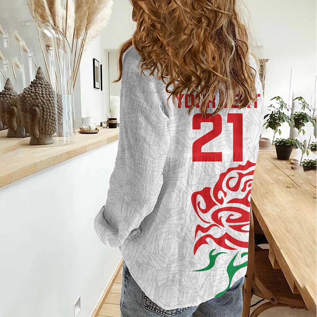 Custom Women Rugby England Women Casual Shirt Red Roses Energy Never Stops - Wonder Print Shop