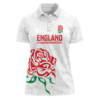 Custom Women Rugby England Women Polo Shirt Red Roses Energy Never Stops - Wonder Print Shop