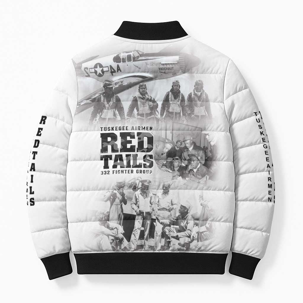 Tuskegee Airmen 332nd Fighter Group Bomber Puffer Jacket The First to Fly with Honor - Wonder Print Shop