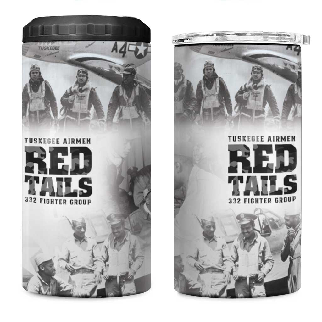 Tuskegee Airmen 332nd Fighter Group 4 in 1 Can Cooler Tumbler The First to Fly with Honor - Wonder Print Shop