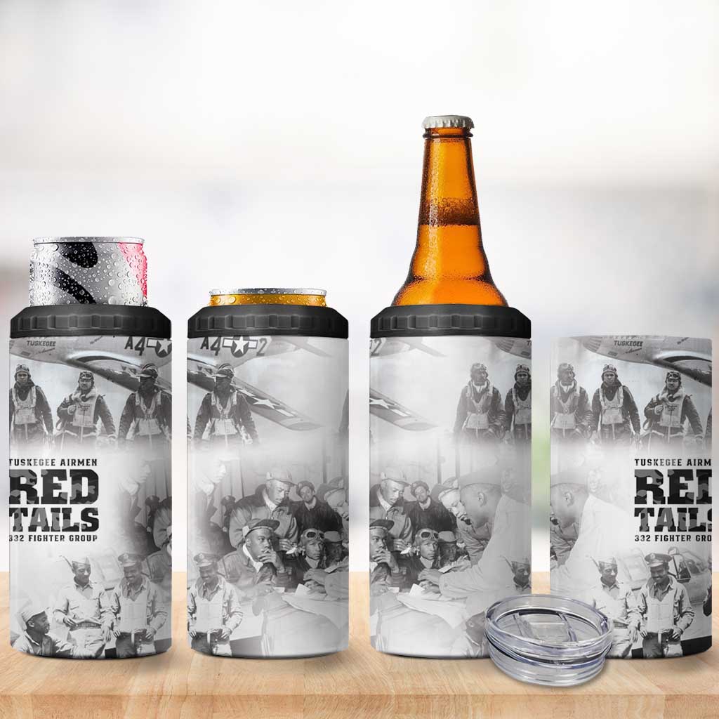 Tuskegee Airmen 332nd Fighter Group 4 in 1 Can Cooler Tumbler The First to Fly with Honor - Wonder Print Shop