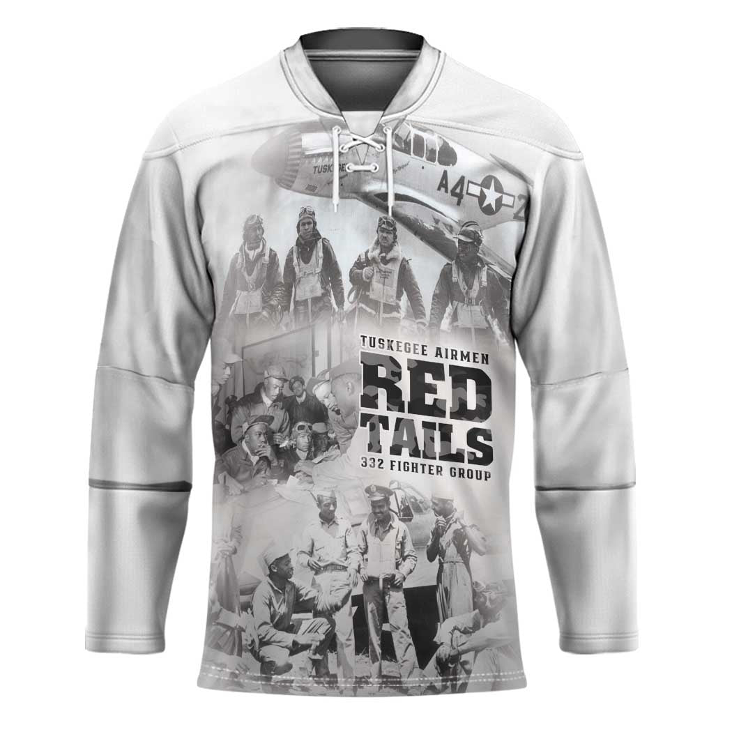 Tuskegee Airmen 332nd Fighter Group Hockey Jersey The First to Fly with Honor - Wonder Print Shop