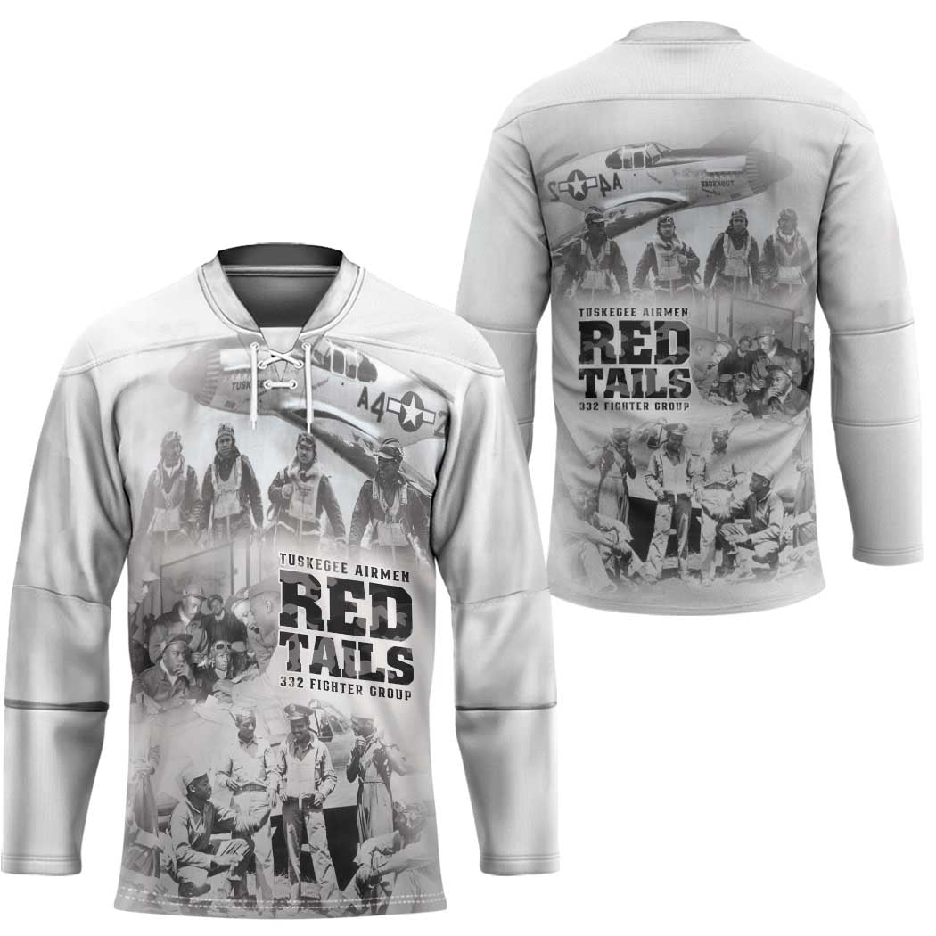 Tuskegee Airmen 332nd Fighter Group Hockey Jersey The First to Fly with Honor - Wonder Print Shop