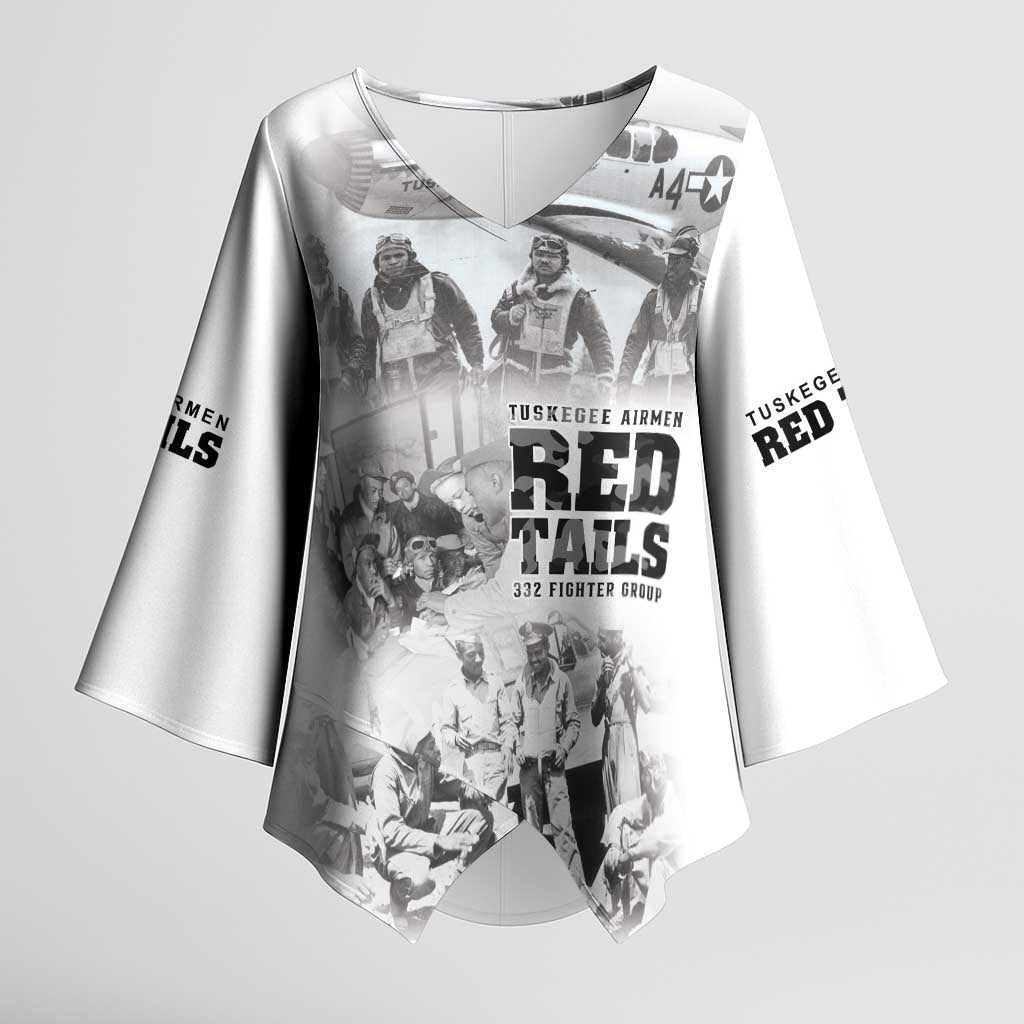 Tuskegee Airmen 332nd Fighter Group Kimono Sleeve Blouse The First to Fly with Honor - Wonder Print Shop