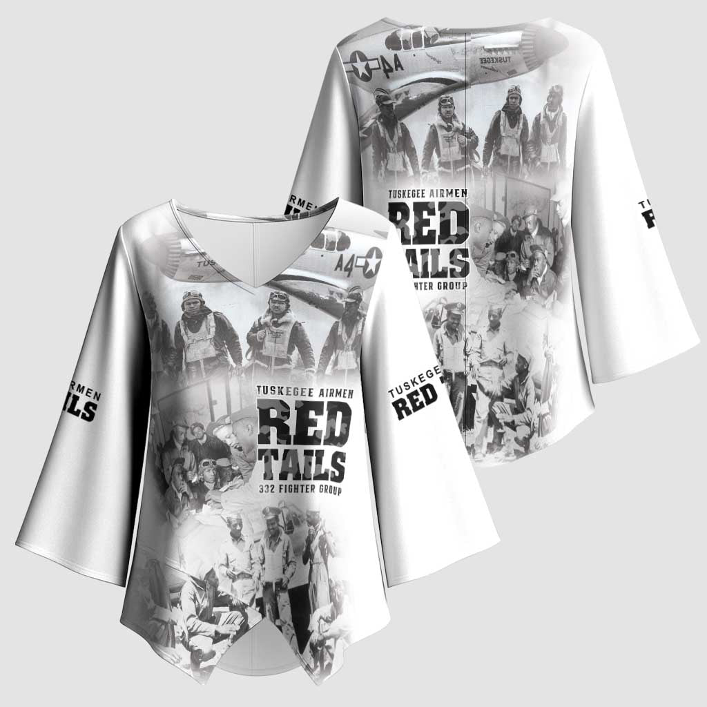 Tuskegee Airmen 332nd Fighter Group Kimono Sleeve Blouse The First to Fly with Honor - Wonder Print Shop