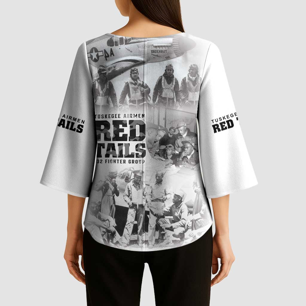 Tuskegee Airmen 332nd Fighter Group Kimono Sleeve Blouse The First to Fly with Honor - Wonder Print Shop