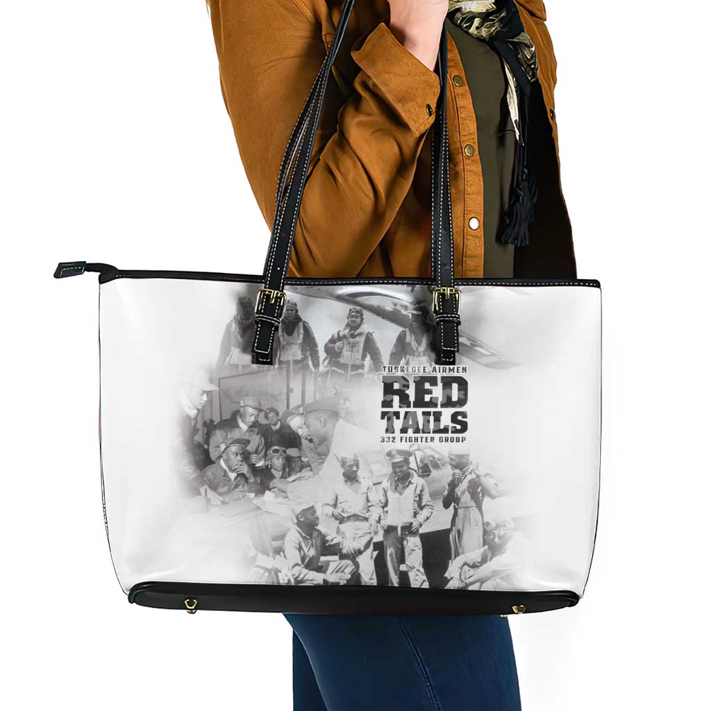 Tuskegee Airmen 332nd Fighter Group Leather Tote Bag The First to Fly with Honor - Wonder Print Shop