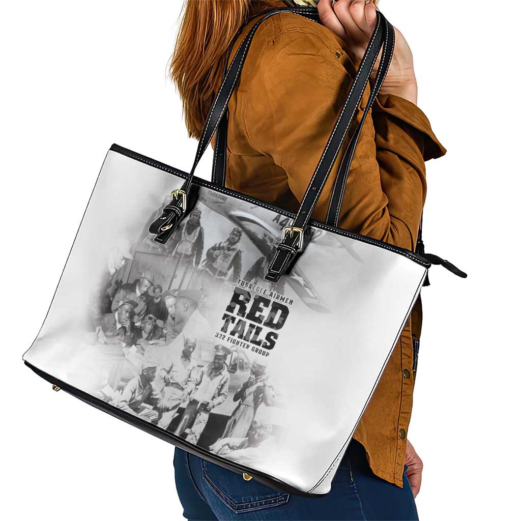Tuskegee Airmen 332nd Fighter Group Leather Tote Bag The First to Fly with Honor - Wonder Print Shop
