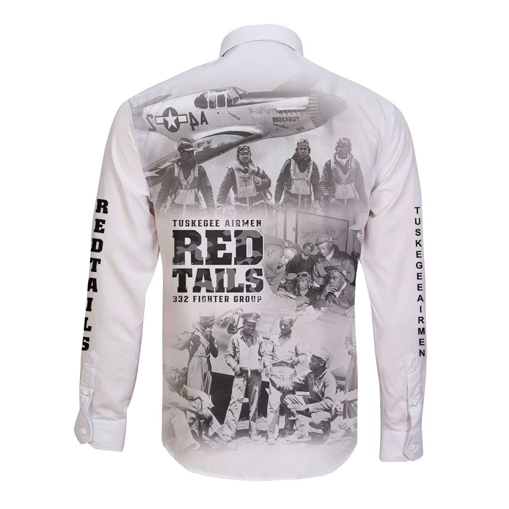 Tuskegee Airmen 332nd Fighter Group Long Sleeve Button Shirt The First to Fly with Honor - Wonder Print Shop