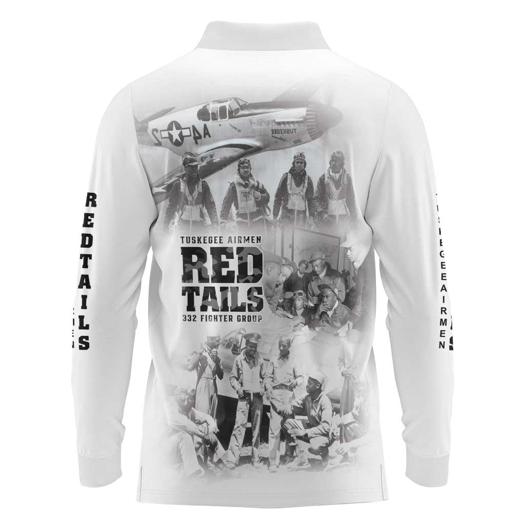 Tuskegee Airmen 332nd Fighter Group Long Sleeve Polo Shirt The First to Fly with Honor - Wonder Print Shop