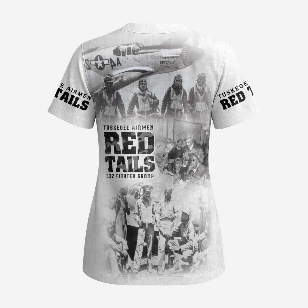 Tuskegee Airmen 332nd Fighter Group Scrub Top The First to Fly with Honor - Wonder Print Shop