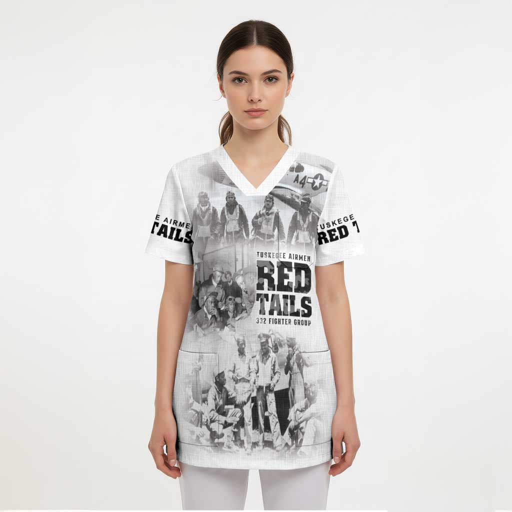 Tuskegee Airmen 332nd Fighter Group Scrub Top The First to Fly with Honor - Wonder Print Shop