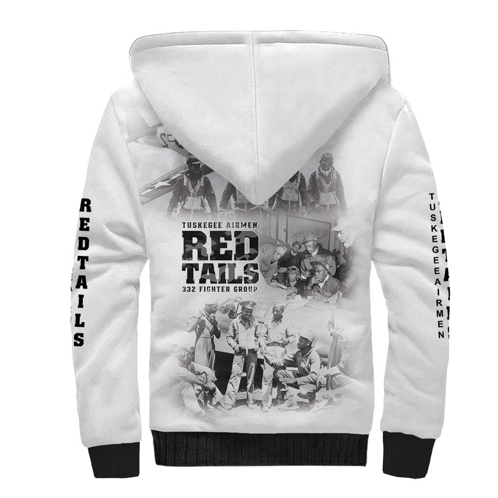 Tuskegee Airmen 332nd Fighter Group Sherpa Hoodie The First to Fly with Honor - Wonder Print Shop