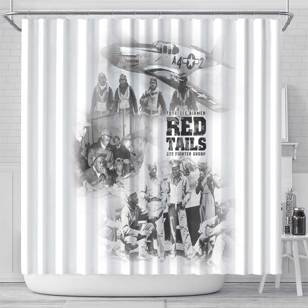 Tuskegee Airmen 332nd Fighter Group Shower Curtain The First to Fly with Honor - Wonder Print Shop
