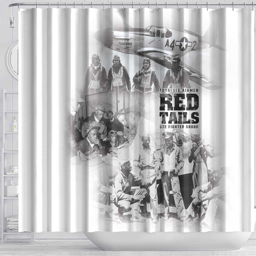 Tuskegee Airmen 332nd Fighter Group Shower Curtain The First to Fly with Honor - Wonder Print Shop