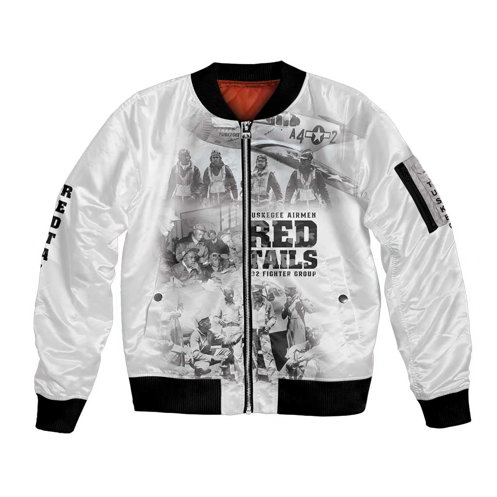Tuskegee Airmen 332nd Fighter Group Sleeve Zip Bomber Jacket The First to Fly with Honor - Wonder Print Shop