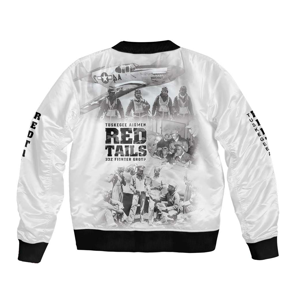 Tuskegee Airmen 332nd Fighter Group Sleeve Zip Bomber Jacket The First to Fly with Honor - Wonder Print Shop