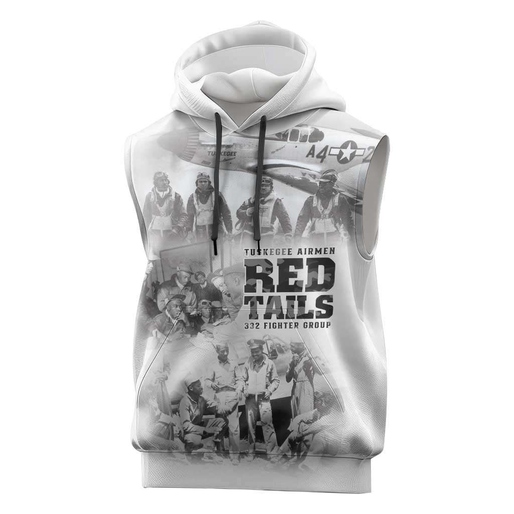 Tuskegee Airmen 332nd Fighter Group Sleeveless Hoodie The First to Fly with Honor - Wonder Print Shop