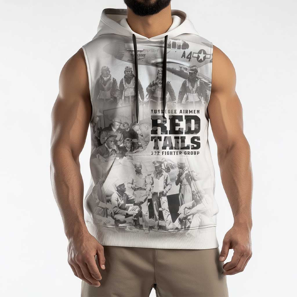 Tuskegee Airmen 332nd Fighter Group Sleeveless Hoodie The First to Fly with Honor - Wonder Print Shop