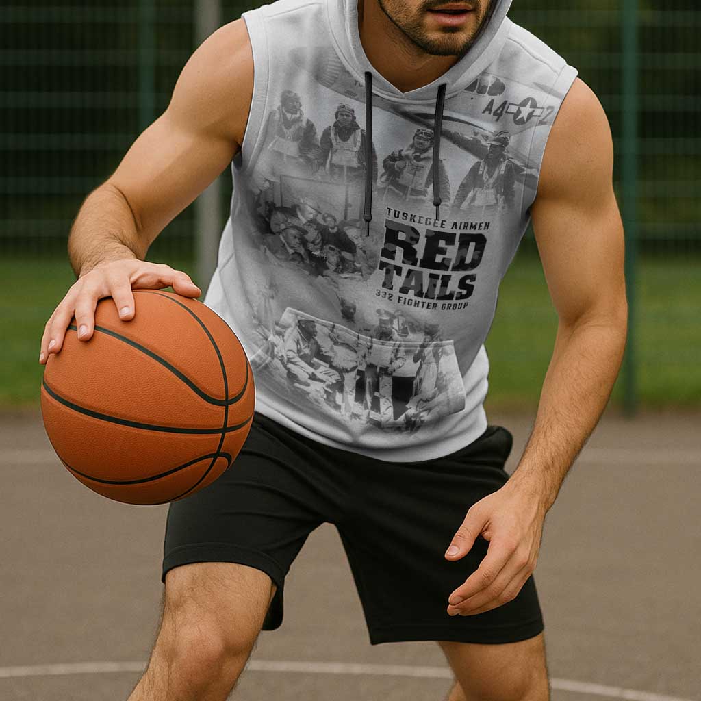 Tuskegee Airmen 332nd Fighter Group Sleeveless Hoodie The First to Fly with Honor - Wonder Print Shop