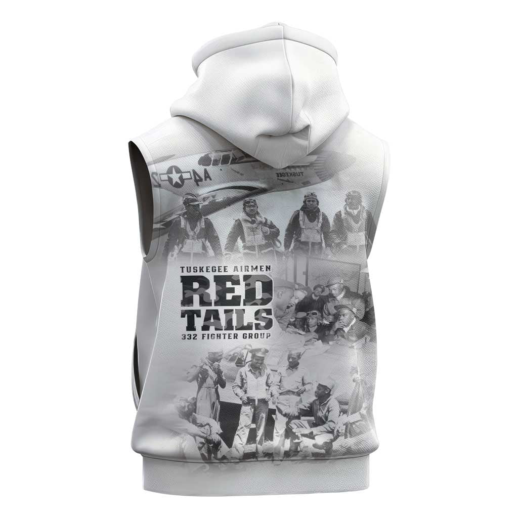 Tuskegee Airmen 332nd Fighter Group Sleeveless Zip Hoodie The First to Fly with Honor - Wonder Print Shop