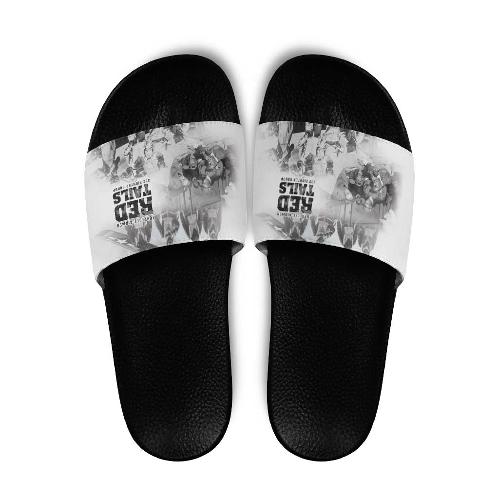 Tuskegee Airmen 332nd Fighter Group Slide Sandals The First to Fly with Honor - undefined