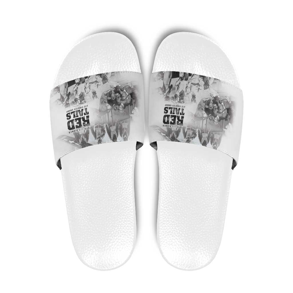 Tuskegee Airmen 332nd Fighter Group Slide Sandals The First to Fly with Honor - undefined