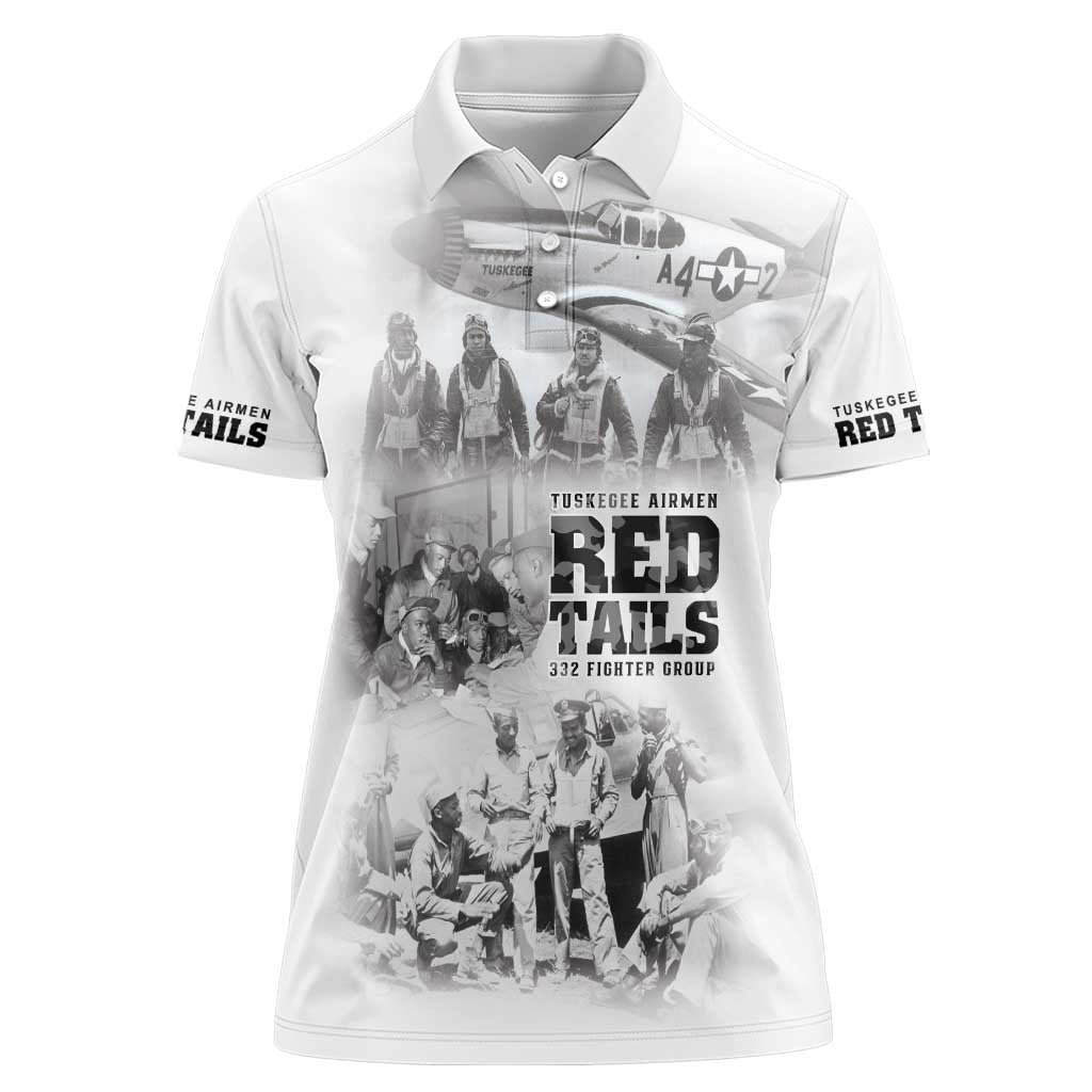 Tuskegee Airmen 332nd Fighter Group Women Polo Shirt The First to Fly with Honor - Wonder Print Shop