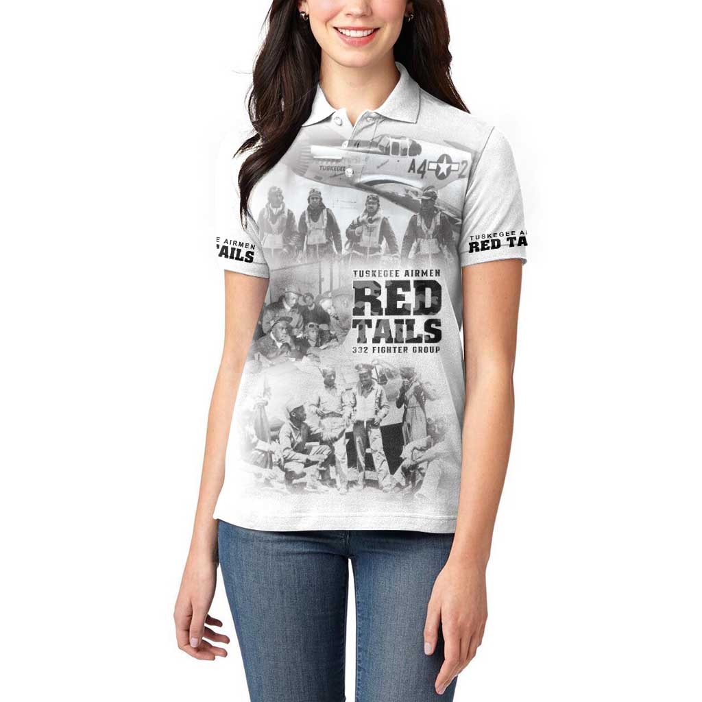 Tuskegee Airmen 332nd Fighter Group Women Polo Shirt The First to Fly with Honor - Wonder Print Shop