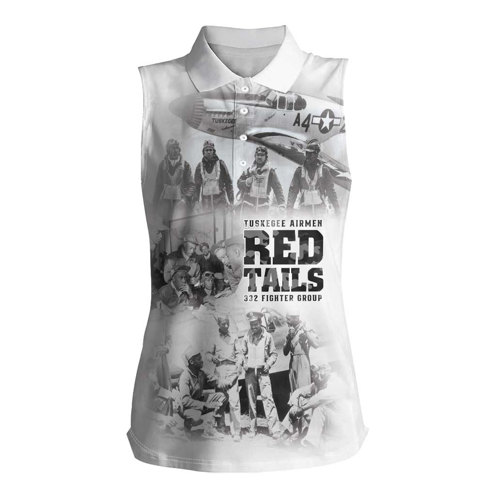 Tuskegee Airmen 332nd Fighter Group Women Sleeveless Polo Shirt The First to Fly with Honor - Wonder Print Shop