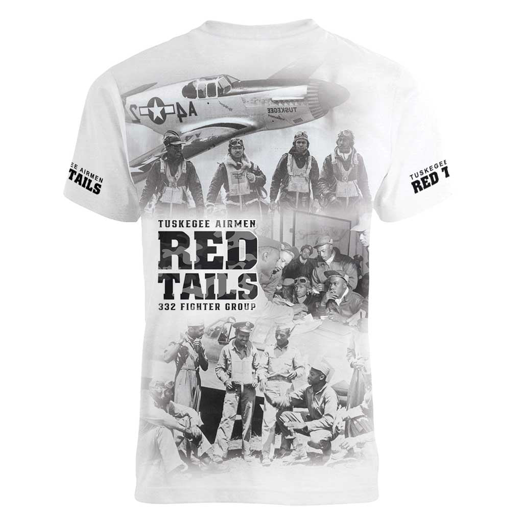 Tuskegee Airmen 332nd Fighter Group Women V-Neck T-Shirt The First to Fly with Honor - Wonder Print Shop