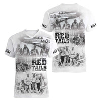 Tuskegee Airmen 332nd Fighter Group Women V-Neck T-Shirt The First to Fly with Honor - Wonder Print Shop