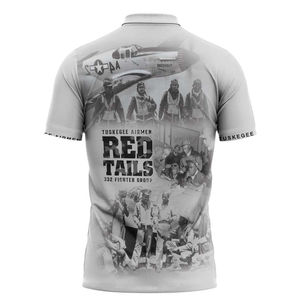 Tuskegee Airmen 332nd Fighter Group Zipper Polo Shirt The First to Fly with Honor - Wonder Print Shop