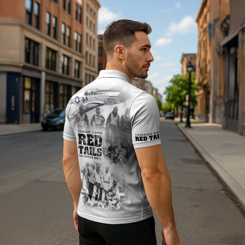 Tuskegee Airmen 332nd Fighter Group Zipper Polo Shirt The First to Fly with Honor - Wonder Print Shop