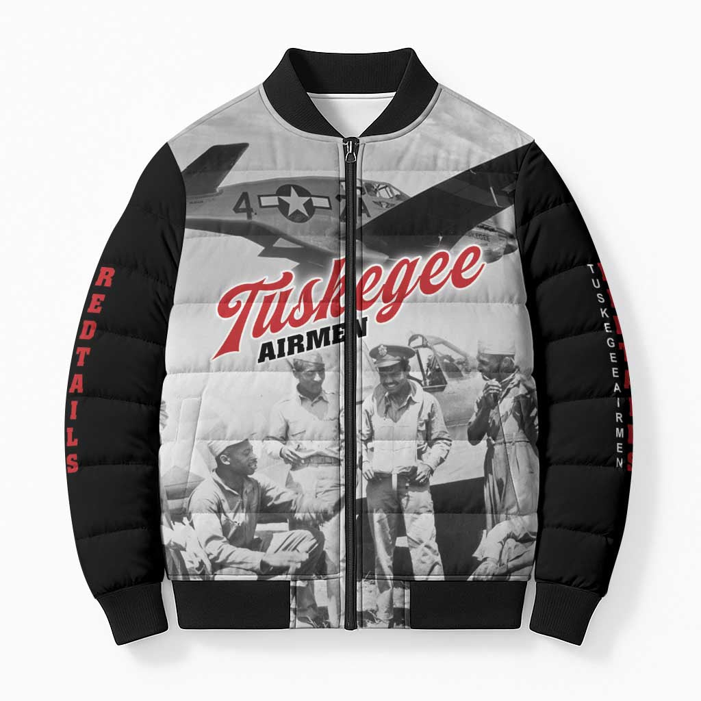 Tuskegee Airmen 332nd Fighter Group Bomber Puffer Jacket Vintage-style War - Wonder Print Shop