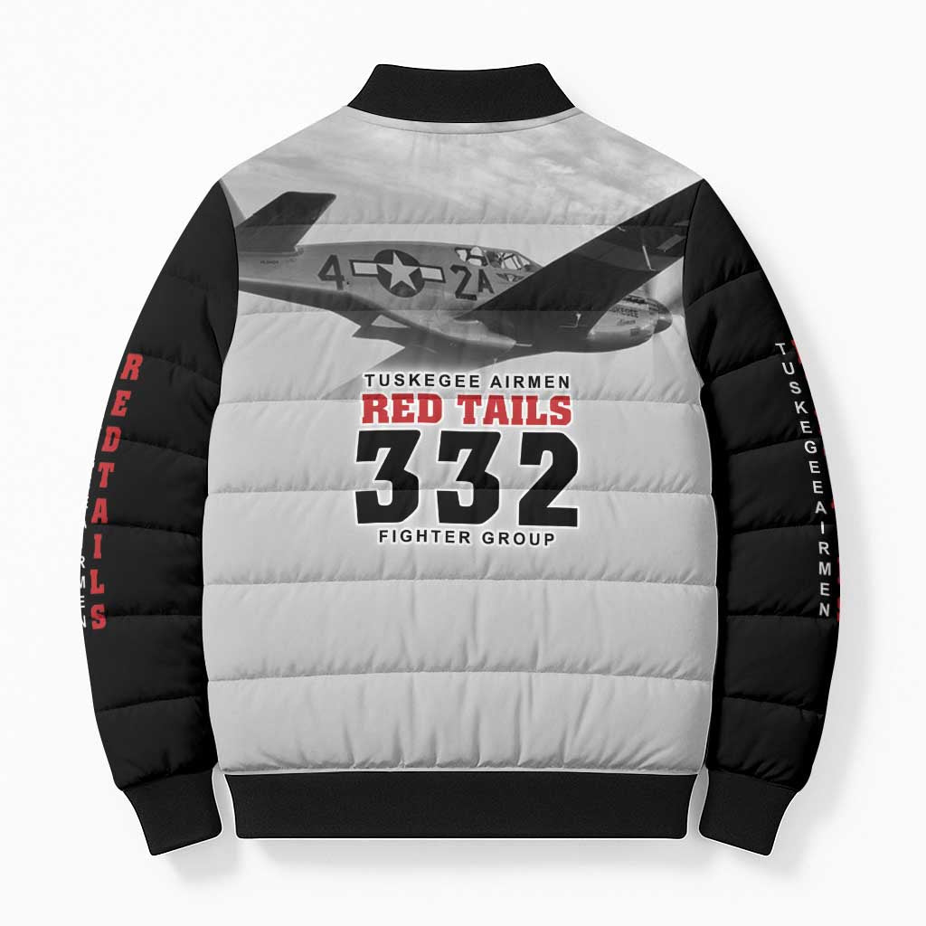 Tuskegee Airmen 332nd Fighter Group Bomber Puffer Jacket Vintage-style War - Wonder Print Shop