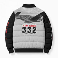 Tuskegee Airmen 332nd Fighter Group Bomber Puffer Jacket Vintage-style War - Wonder Print Shop