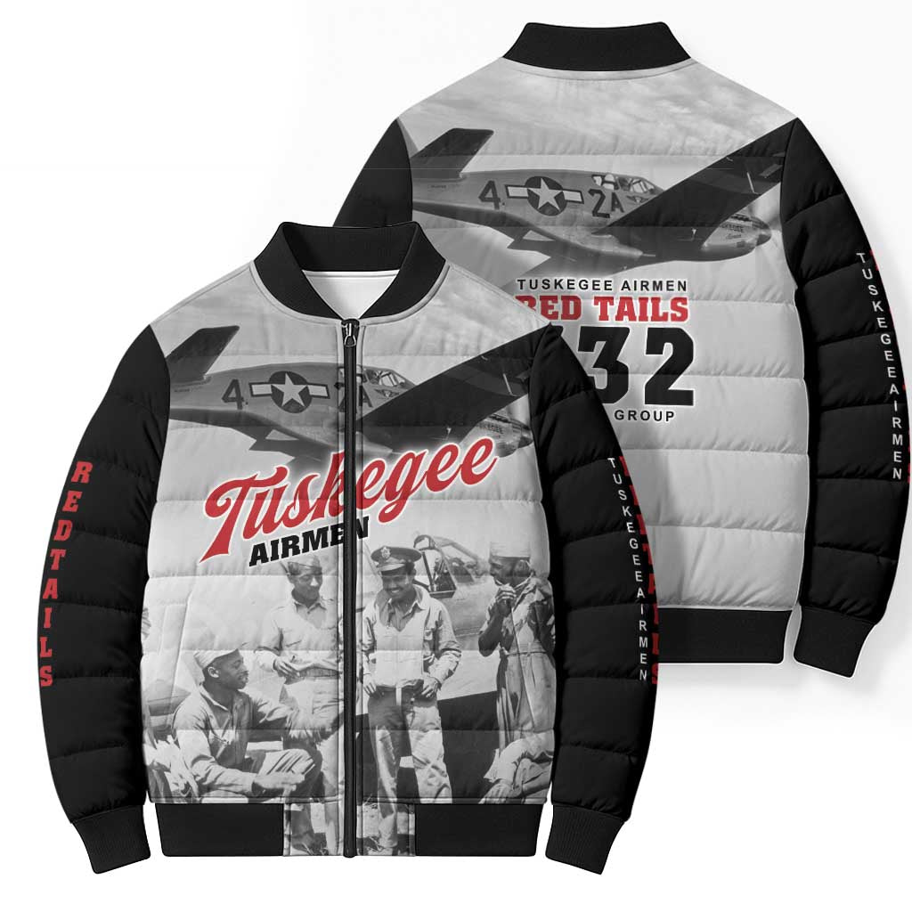 Tuskegee Airmen 332nd Fighter Group Bomber Puffer Jacket Vintage-style War - Wonder Print Shop