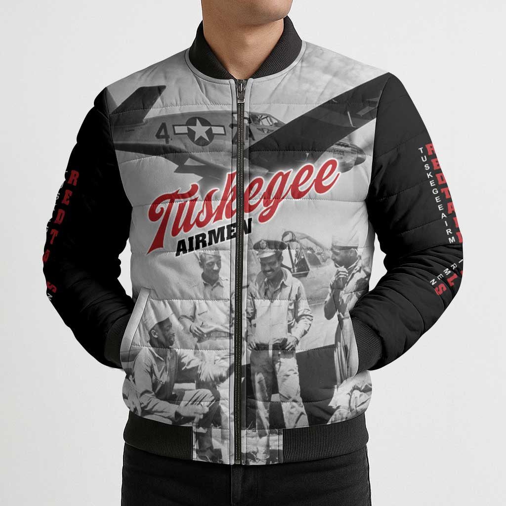 Tuskegee Airmen 332nd Fighter Group Bomber Puffer Jacket Vintage-style War - Wonder Print Shop