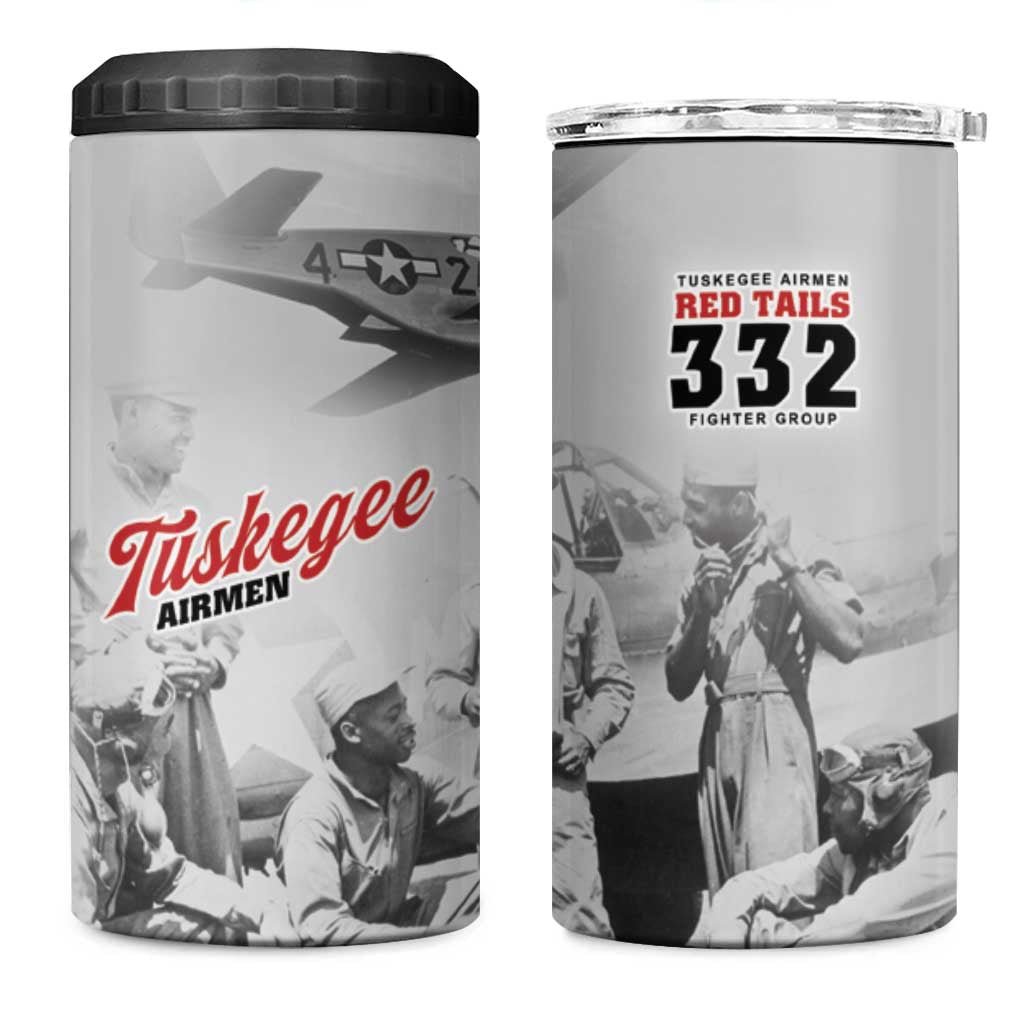 Tuskegee Airmen 332nd Fighter Group 4 in 1 Can Cooler Tumbler Vintage-style War - Wonder Print Shop