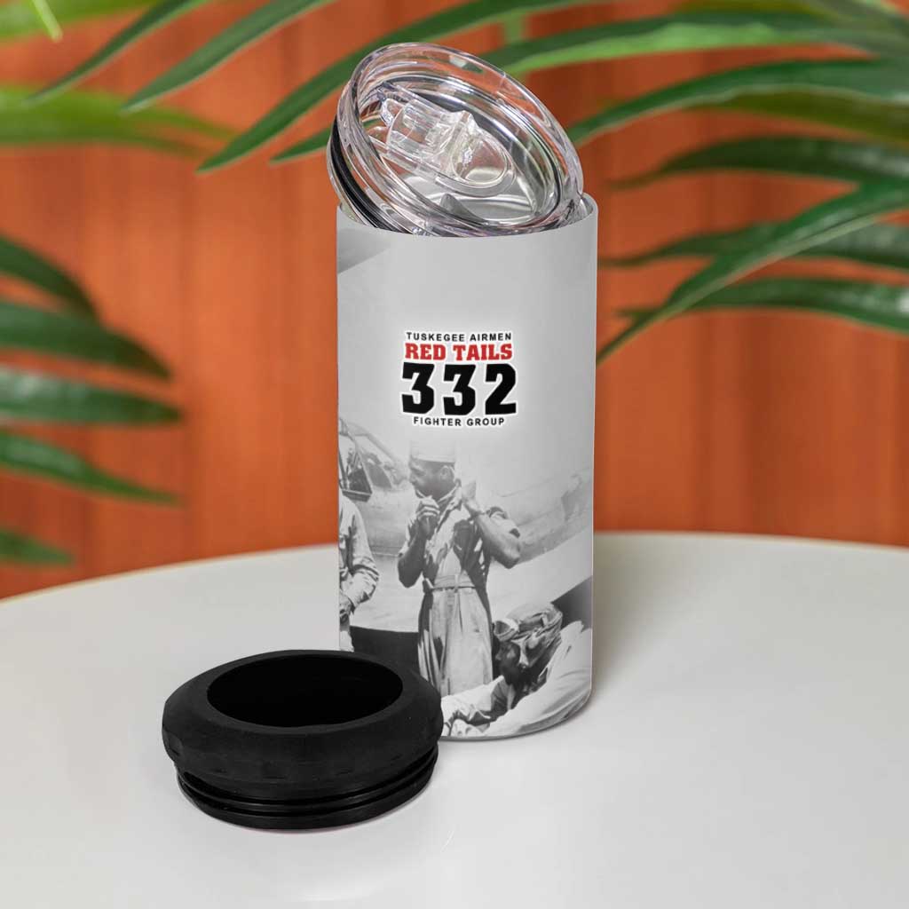 Tuskegee Airmen 332nd Fighter Group 4 in 1 Can Cooler Tumbler Vintage-style War - Wonder Print Shop