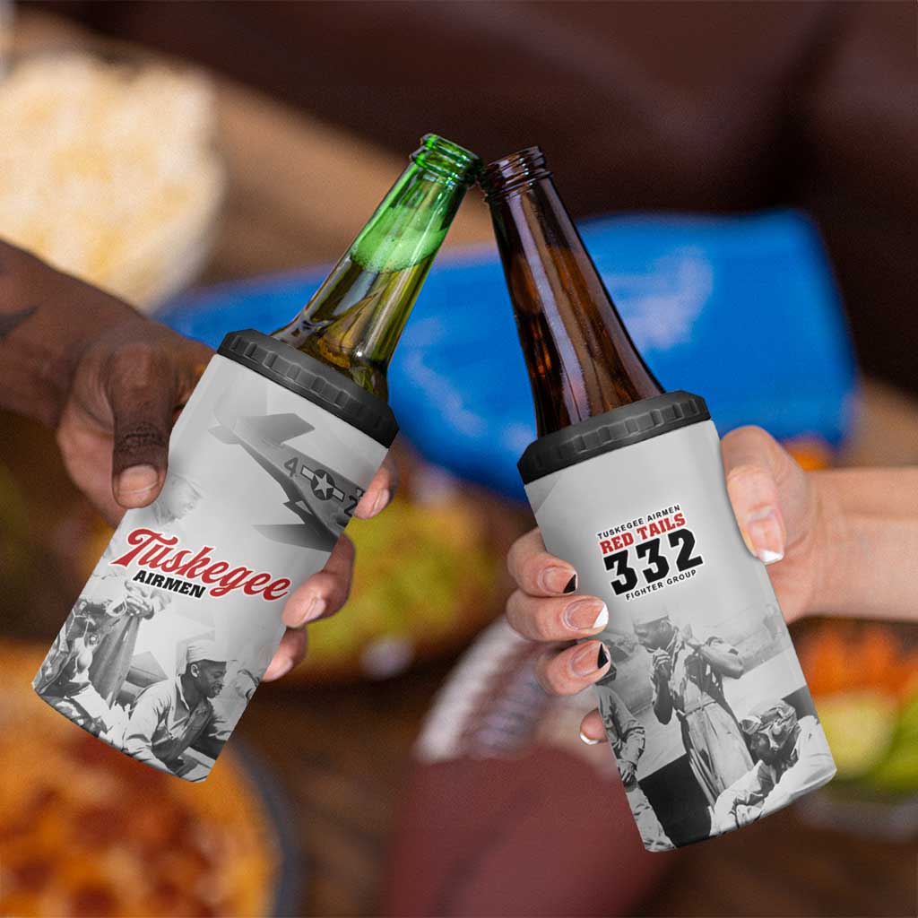 Tuskegee Airmen 332nd Fighter Group 4 in 1 Can Cooler Tumbler Vintage-style War - Wonder Print Shop