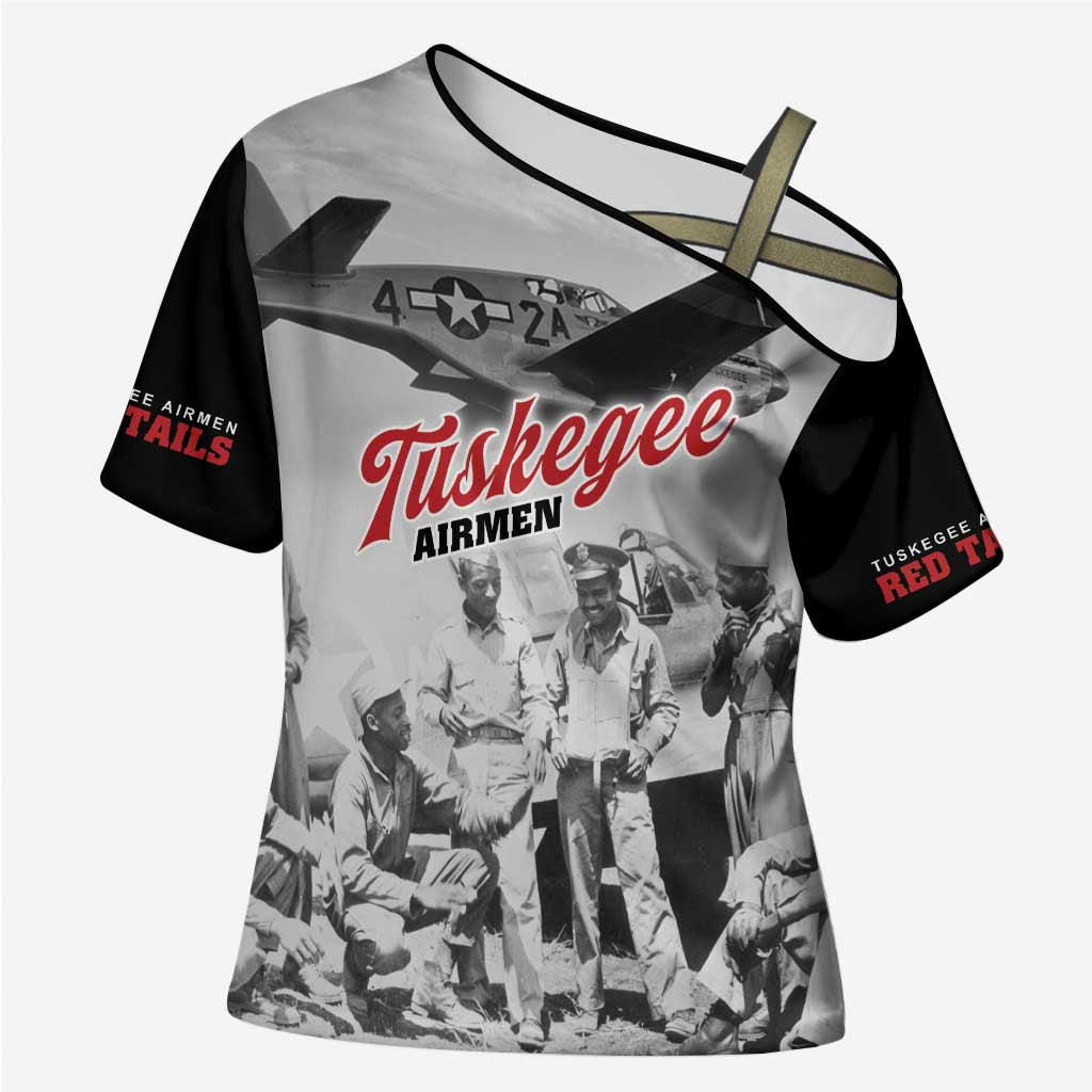 Tuskegee Airmen 332nd Fighter Group Cross Shoulder Shirt Vintage-style War - Wonder Print Shop