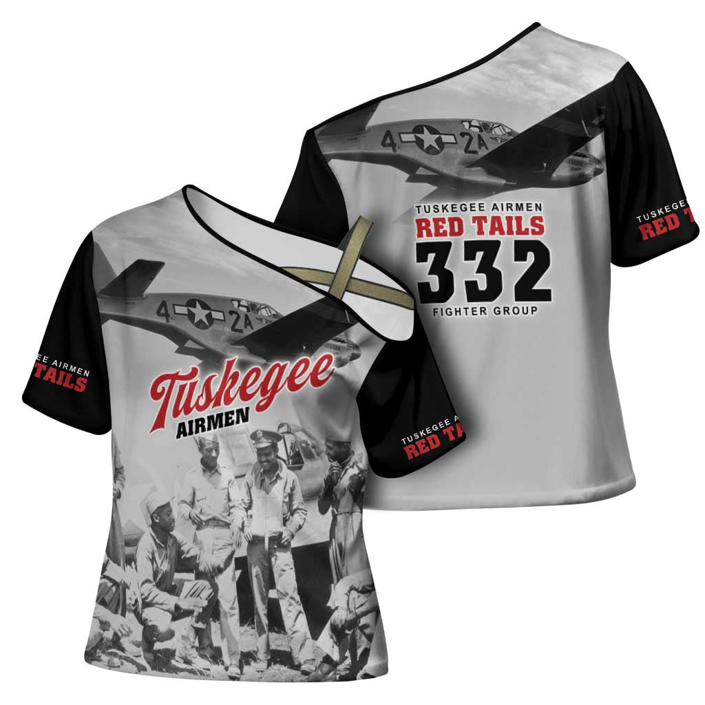 Tuskegee Airmen 332nd Fighter Group Cross Shoulder Shirt Vintage-style War - Wonder Print Shop