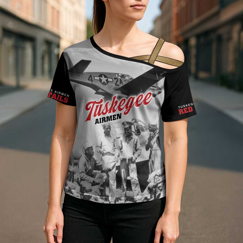 Tuskegee Airmen 332nd Fighter Group Cross Shoulder Shirt Vintage-style War - Wonder Print Shop